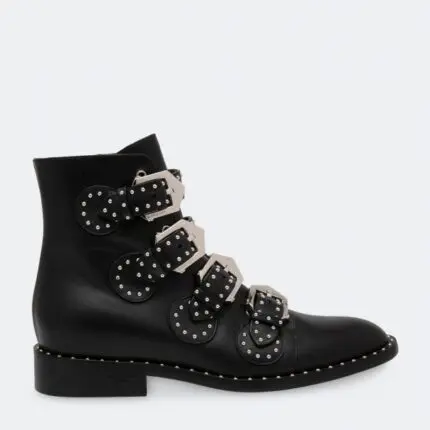 Givenchy Pure Buckle Black Leather Ankle Boots