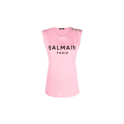 Balmain Logo Pink Tank Top