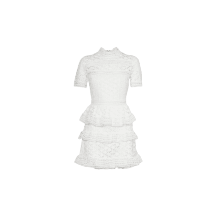 Self Portrait White Star Guipure Lace Mini Dress
