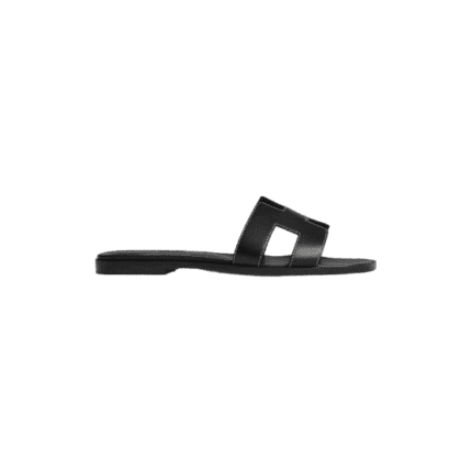 Hermes Oran Sandals Black Calfskin