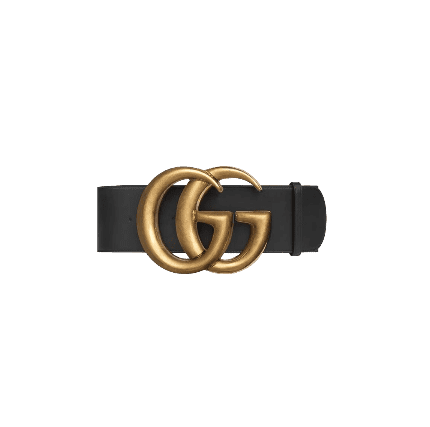 Gucci GG Wide Black Leather Belt
