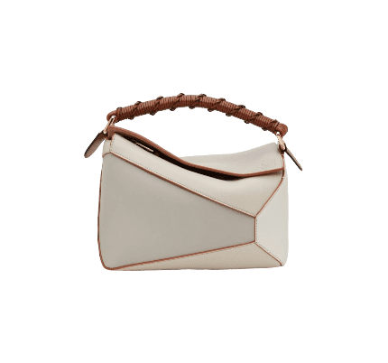 Loewe Taupe & Off-white Small Puzzle Edge Shoulder Bag