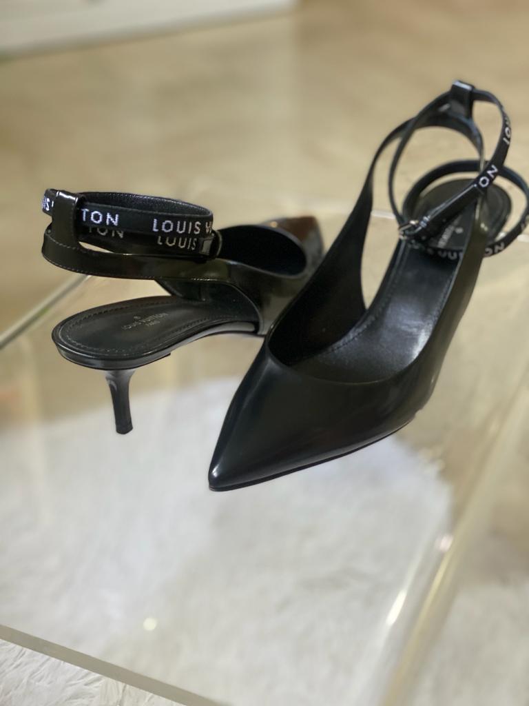 Louis Vuitton Mule Sandals Shoes Heels Pointed Toe Leather – Pre Porter