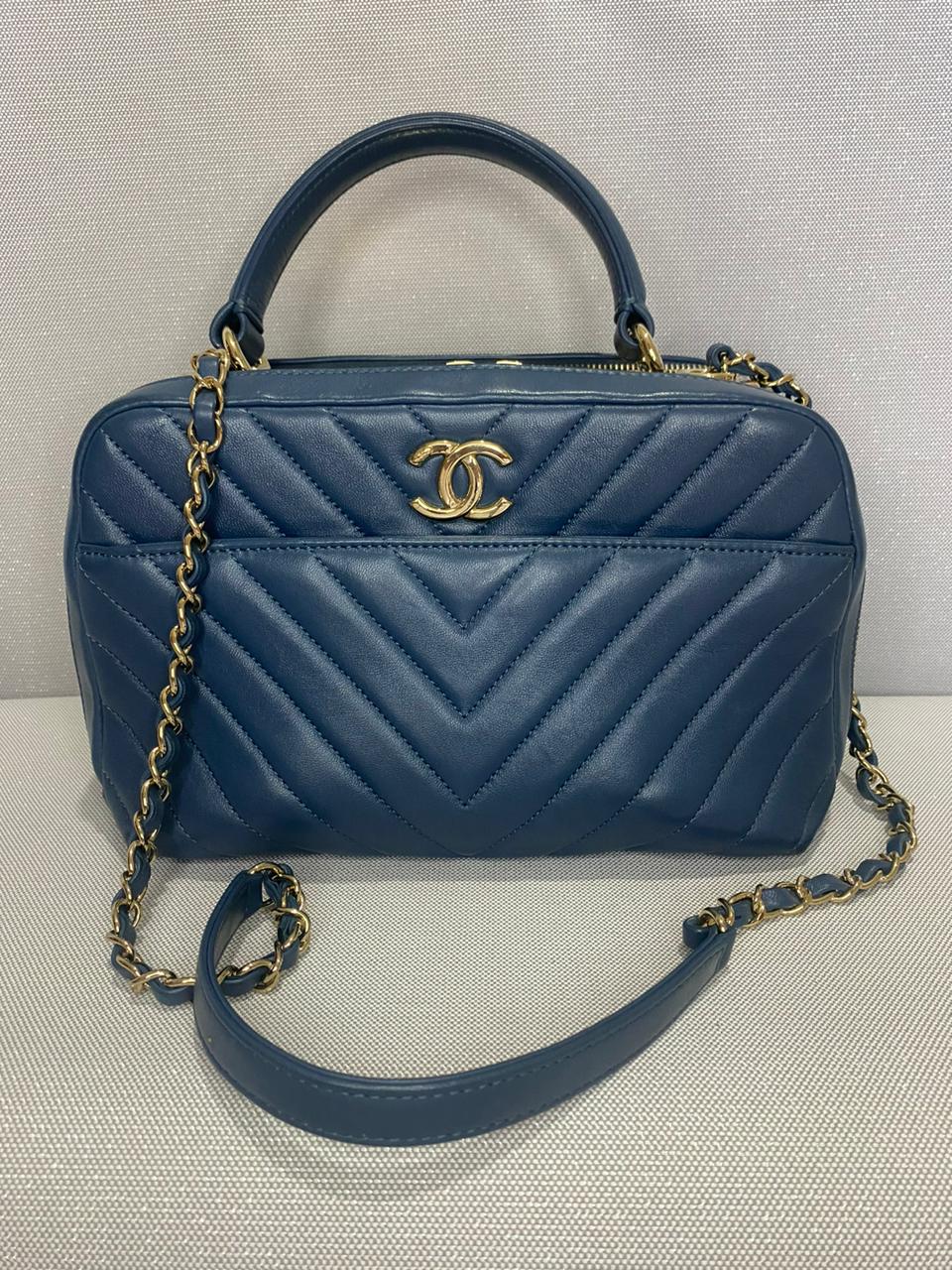 Chanel CC Trendy Small Bowling Bag in Blue – Pre Porter